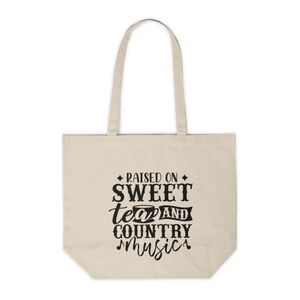 Raised On Sweet Tea And Country Music Custom Canvas Tote Bag